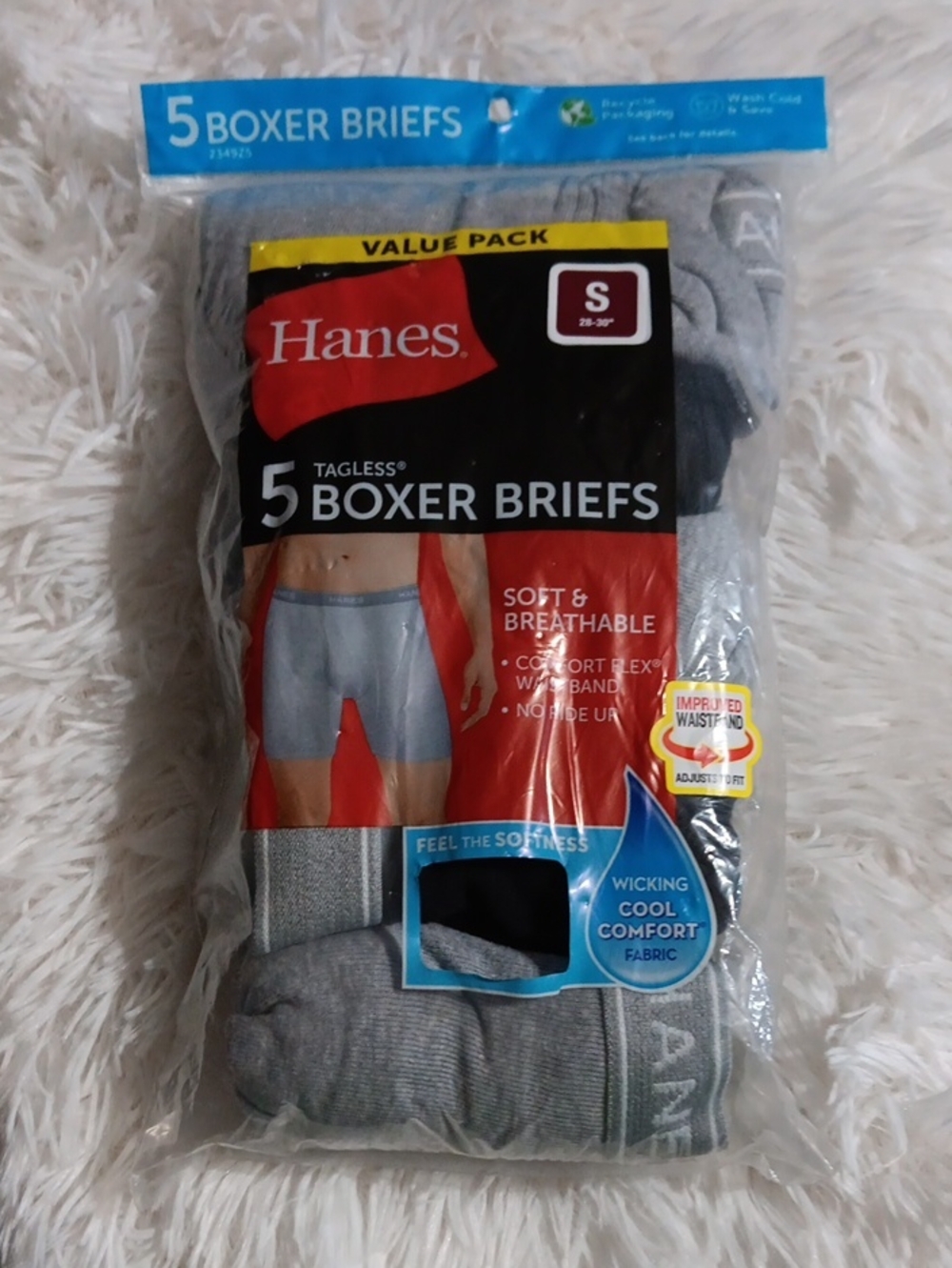 Hanes Men's Gray Boxer Briefs - 5 Pack